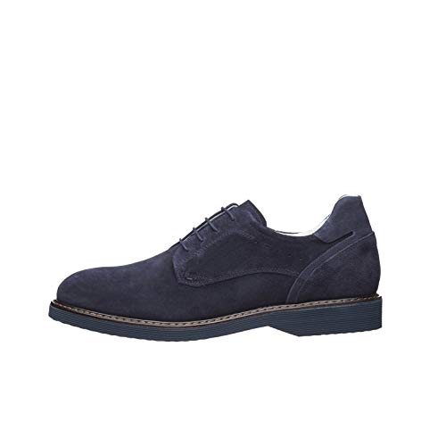 Qualità: Made in Italy Nero Giardini E001466U Stringate Uomo in Camoscio - Marino 39 EU