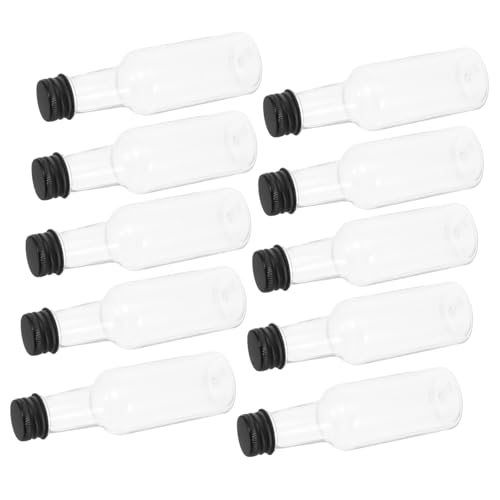 Cabilock 24pcs Mini Liquor Bottles with Aluminum Caps Portable Empty Plastic Drink Containers for Creative Beverages at Weddings and Parties