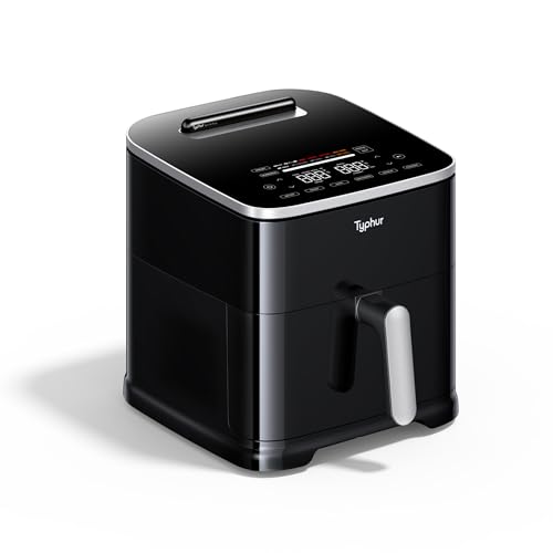 Image of Typhur Sync 8QT Air Fryer with Built-in Wireless Thermometer, 9-in-1 Smart Airfryer with PFAS free Ceramic Nonstick Basket for Quick Easy Meals, Cooks 6lb Whole Chicken, Dishwasher Safe Parts