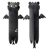 PEACH CAT Long Dragon Cat Plush Pillow Cute Dragon Cat Stuffed Animal for Boys and Girls Black 19.6'