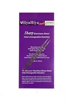 Hiya-Hiya 5 Inch Sharp Stainless Steel Interchangeable Knitting Needle Tip