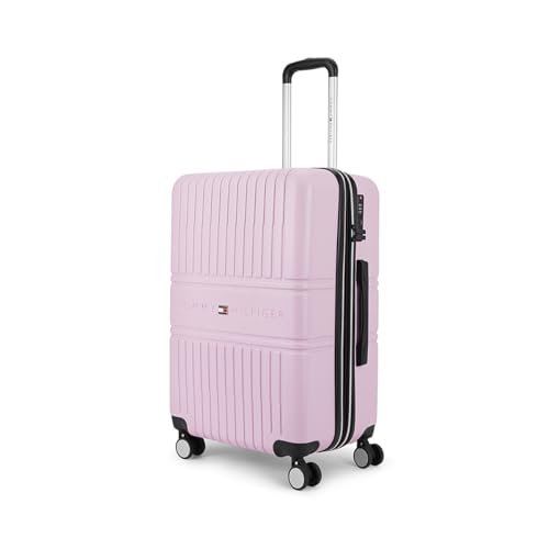 Image of Tommy Hilfiger Stanford Luggage Set of 3 (Cabin, Mid & Cargo)- Pink | Polycarbonate Hardshell Suitcase Trio | Expandable Trolley Bags with Flushed TSA Lock, 360 Spinner Wheels & Telescopic Handles