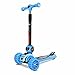 wunderschönen Faltender Roller-Lenker der Kinderhöhe, höhenverstellbarer Dreirad-Roller mit blinkenden breiten Rädern, einfach zu falten, geeignet für Mädchen und Jungen im Alter von 2-15 (blau)