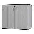 Mrosaa Large Outdoor Storage Box,Resin Sheds&Outdoor Storage Waterproof/Lockable,Outdoor Storage Cabinets for Balcony,Garage,Backyard (37Cu.ft-Pale Grey)
