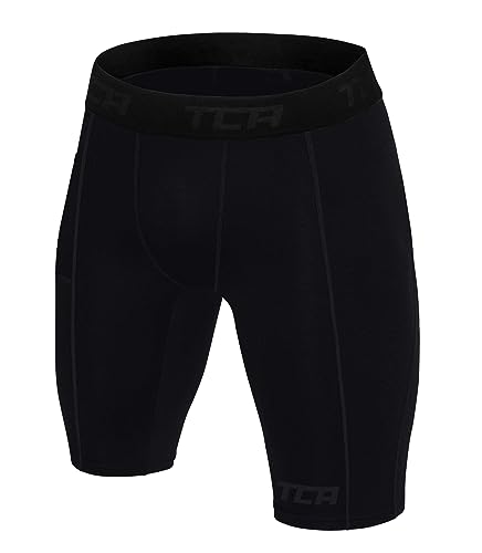 TCA Boy's SuperThermal Compression Base Layer Thermal Under Shorts - Black Stealth, 12-14 Years