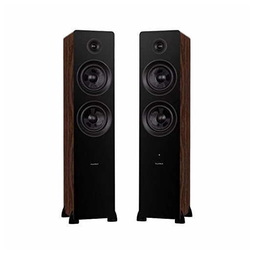 Fluance Ai81 Elite Powered 2-Way Floorstanding Tower Speakers, 150W Built-in Amplifier for 2.0 Stereo Music & Movie Listening, TV, Turntable, PC & Bluetooth - 2x RCA, Optical, Sub Out (Natural Walnut)