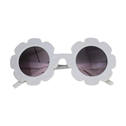 Cute Kids Toddler Baby Round Flower Sunglasses UV Protection Colorful Sunnies Glasses for Boys Girls 0-8T, White, Fits for 0-8 Years Cover