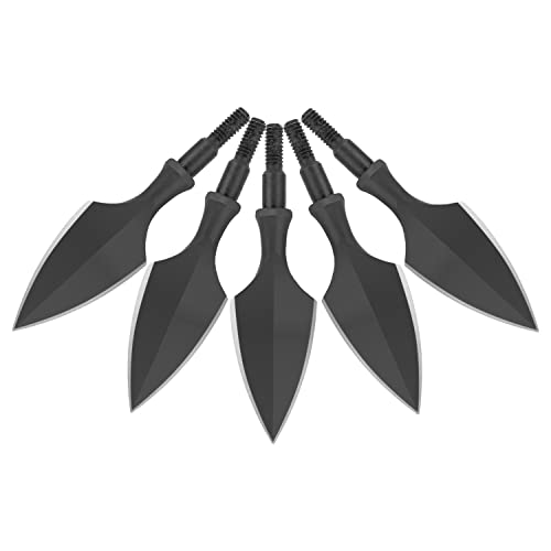 ZSHJGJR Archery Hunting Broadheads Traditional Hunting Arrow Heads Solid Metal Screw-in Arrow Tips for Archery Outdoor Hunting Target Shooting 3/6/12Pack (6, Army General)