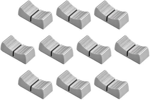 10 pieces of inner hole 8 mm mixer mixer slider fader knob replacement, suitable for Yamaha Soundcraft BEHRINGER mixer (grey)