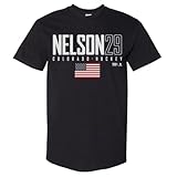 500 LEVEL Brock Nelson Colorado USA Elite Heavyweight Tee (Black, X-Large)