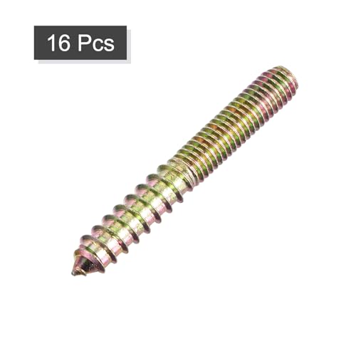 Image of uxcell 3 /8-16x3 Hanger Bolts, 16pcs Double Ended Screws Wood Dowel Screws for Furniture