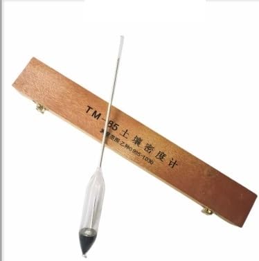 Soil Density Hydrometer 0.995-1.030 TM-85 B-Type Soil Densitometer Glass Float Gauge Densitometer Analyzer Wooden Packed