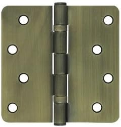Deltana S44R4BB5 Ball Bearing 4" x 4" Ball Bearing 1/4" Radius Corners Mortise Hinge - Pair