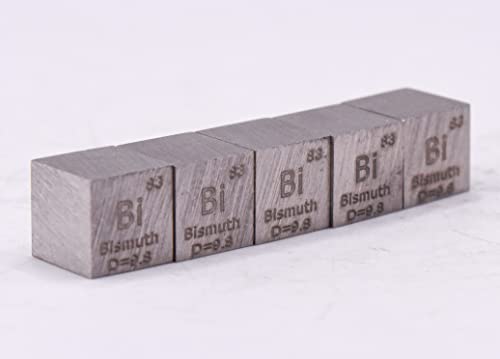 Image of 0.39 inch 10mm Bismuth Metal Cube Bi up to 99.9% Pure Periodic Table Element Engraved Density Collection Science Education Display Block Cube + Acrylic Case Box - 1PC