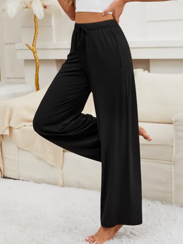 Women's Soft Straight Leg Lounge Pants with 2 Pockets for Outdoors & Home2