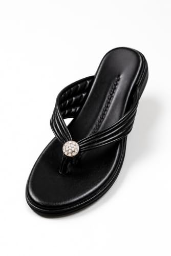 Image of Women Stylish Toe Ring Flats | Cushioned Comfort Slip-On Sandals | Anti-Slip Daily Wear| Lightweight Casual Footwear KS913