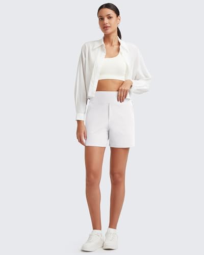 Image of G4Free EverGoing Women's Casual Shorts High Waisted 4'' / 5'' Comfy Shorts with Pockets for Yoga Workout Lounge