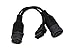 MasTrack 9Pin Y-Cable J1939 9 Pin to OBD-II 16 Pin Adapter Y Cable