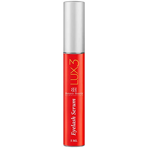 Botanic Hearth LUX3 Eyelash Growth Enhancer Serum - with Biotin, Vitamin E and Growth Promoting Peptides for Visibly Longer & Plumper Lashes and Brows, Cruelty Free, & Hypoallergenic - 5 ml