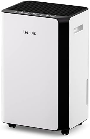 Lienuis 4000 Sq. Ft Dehumidifiers for Basement and Home, 45 Pints Large Room Bathroom Dehumidifier with Drain Hose, Intelligent Humidity Control, Auto or Manual Drainage, 3 Working Modes, 24H Timer, Child Lock