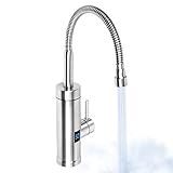 【Schnelle Erwärmung】In Sekunden warmes Wasser ohne Vorheizen und Wasserspeicher - erreicht je nach Wasserdruck Temperaturen bis zu 60 °C. Elektrische Waschtischarmatur mit integrierter, leistungsstarker Heizspirale, Warmwasser, wo immer du es benötigst!