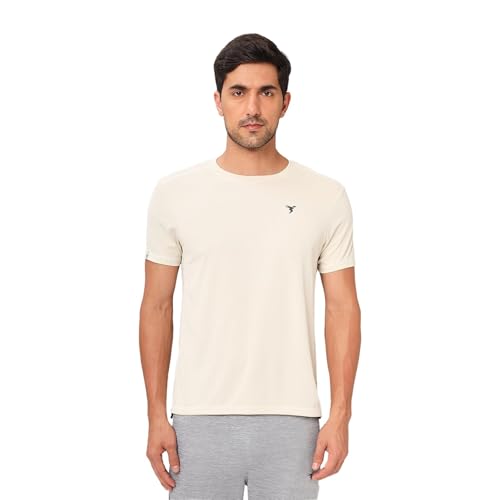 Image of TECHNOSPORT Men's Slim Fit Polyester Activewear Sports T-Shirt with Moisture-Wicking Comfort for Workout, Running & Gym