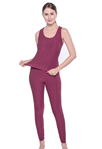 Coolwife Womens 3 Piece Tracksuits Outfits Sweatsuits Workout Set Hoodie Jogger Activewear (3 Piece Dark Pink, Large) #TOP2