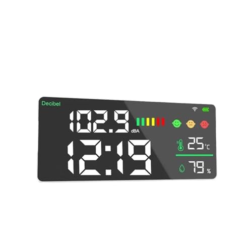 DM165A-WIFI Sonómetro, medidor de Ruido, Detector de Ruido, Reloj de Pared, medidor de Temperatura y Humedad, decibelios DM165A-WIFI Sonómetro, medidor de Ruido, Detector de Ruido, Reloj de Pared, medidor de Temperatura y Humedad, decibelios