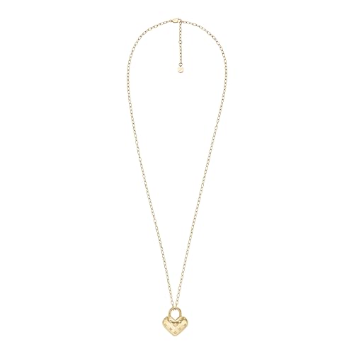 Image of Fossil Women's Gold-Tone Stainless Steel Pendant Chain Necklace for Women