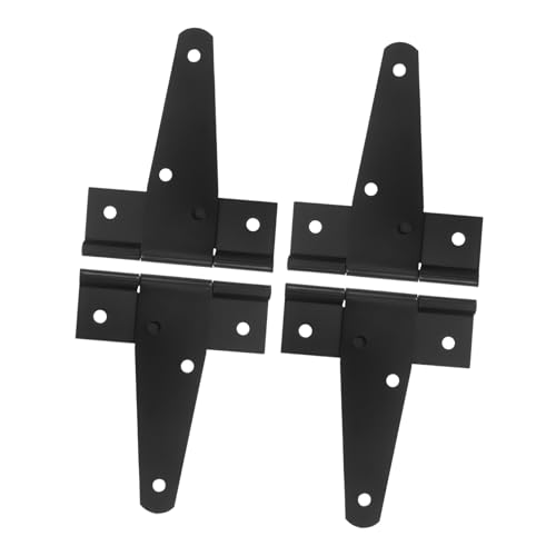 HOMSFOU 4個 ヘビーデューティー字型ゲートヒンジ 耐久性フェンス 木製門用ガレージドア蝶番 転式装飾デザインで屋外ゲートの機能性と美観