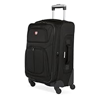 SwissGear Mala macia Sion com rodas giratórias, Preto, Carry-On 21-Inch, Bagagem Sion Softside com rodas giratórias