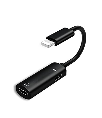 Headphone Adapter for Lightning Double to Audio Jack and Charger Earphone Charging Splitter for iPhone 11 12 Mini pro max xs xr x se 7 8 Plus for ipad air Connector Converter for Apple MFI Certified