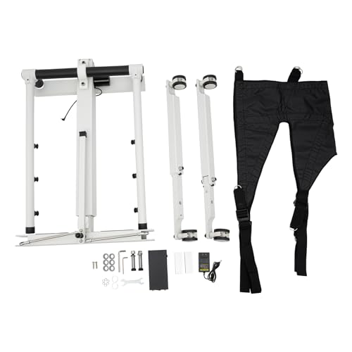 GEYOPMID Electric Patient Lift, White Aluminum Alloy Button Freestanding Patient Lift Transfer Chair 286.6 Lbs Load Bearing Handicap Wheelchair Lift Aid Patient Lift Transfer Chair for Seniors