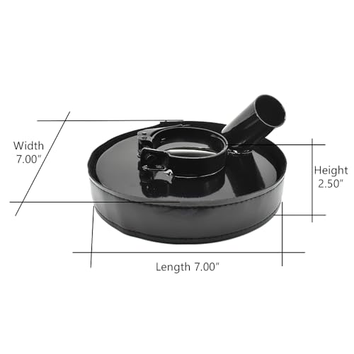 Hardin DS7SL 7\" Vacuum Metal Dust Shroud Cover with 3” ID & 1.5” Vacuum Connector - Thumbnail 2