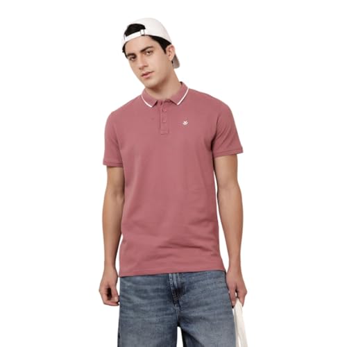 Image of WROGN Men's Cotton Blend Polo T-Shirt | Solid | Slim Fit