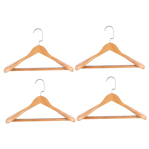 ABOOFAN 4Pcs Wooden Clothes Hangers with Hook Non Slip Suit Coat Hangers for Closet Organization Bedrooms and Laundry Rooms