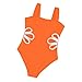Girls One Piece Swimsuits Flower Shape Cutout Waist Cute Swimwear Summer Beach Bathing Suit for 8-12 Years