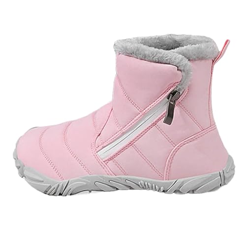 F𝘂r Lined Kids Barefoot Shoes, Unisex-Child Wide Toe Box Hiking Boots, Boys Girls Anti-Slip High Top Snow Boots