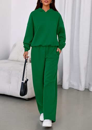 Image of PRETTYGARDEN Womens Sweatsuits 2 Piece Set 2026 Casual Winter Long Sleeve Hoodie Loose Wide Leg Sweatpants Fall Tracksuit