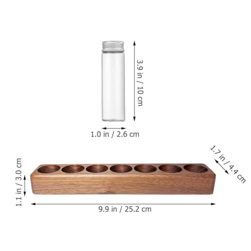 Tuberías de vidrio para almacenamiento de café con soporte de madera miniatura 2
