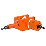VIKITON Door Lock Installation Kit, with 1 inch Hole Saw (2 inch Depth) & 2-1/8 inch Hole Saw (1.5 inch Depth) and Jig, for Drilling Wood and Metal Door, Installing Deadbolt and Knob, Orange