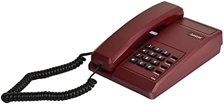 Beetel B11 Corded Landline Phone, Ringer Volume Control, LED for Ring Indication, Wall/Desk Mountable, Classic Design,Clear Call Quality,Mute/Pause/Flash/Redial Function (Made In India)(Dark Red)(B11)