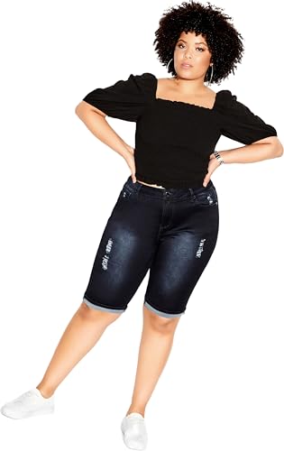 City Chic Women's Plus Size Shorts - Knee Length Turn