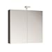 Produktbild Allibert Spiegelschrank Spiegel Badmöbel vormontiert 80cm mit LED-Beleuchtung Korpus grau Asphalt glänzend