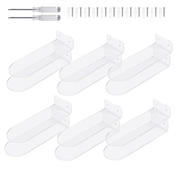 Étagères flottantes pour chaussures en acrylique transparent : le lot de 12 présentoirs muraux