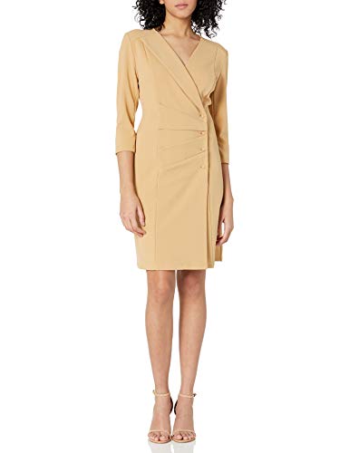 Nanette Nanette Lepore Women's Long Double Breasted Blazer Dress with Half Sleeves and V Neck