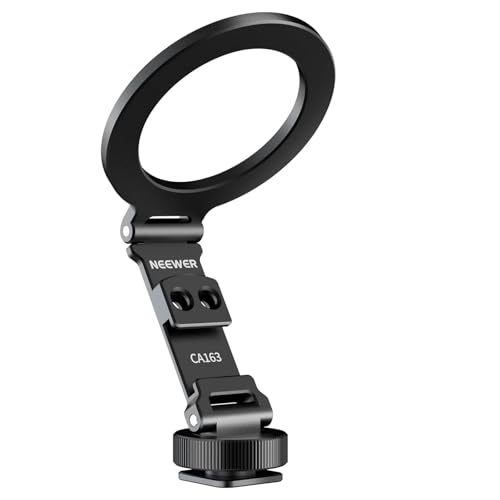 NEEWER Magnetic Tripod Phone Mount Cold Shoe Adapter, Aluminum Compact Lightweight Portable Phone Holder Attachment for Camera, Compatible with MagSafe iPhone Samsung Android Video Recording, CA163