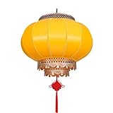 WXQラッキー飾り 屋内屋外 春祭り飾り 吊り ランタン 家 店 中華レストラン おしゃれ 縁起のいい 結婚式 出店 屋台 (イエロー3,直径50cm)