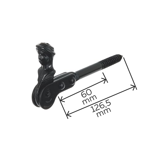 Alberts 307103 Fensterladen-Feststeller Schäferkopf | zum Einschrauben oder zum Einmauern | schwarzer Tauchlack | 126,5 mm