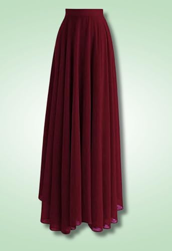 Image of Women's Full Length Georgette Long Skirt- Lehenga with 8 Meters Maxi Flare